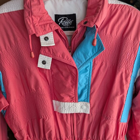 Vintage 80s 90s Pink, Blue & White Ladies "Dazzler" Snowsuit Size 12 - Picture 3 of 10